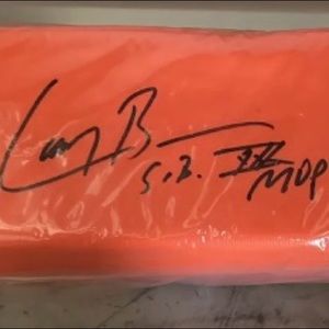 LARRY BROWN SIGNED PYLON W/INSCRIPTION “S.B XXX MVP” DALLAS COWBOYS SCHWARTZ COA